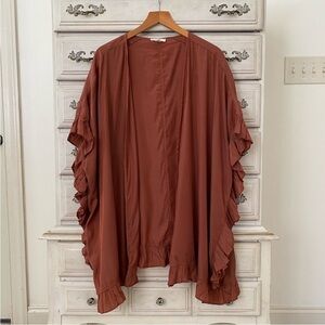 Vici Rust Ruffle Cardigan